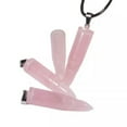 thumbnail image 2 of EOEMY Natural Quartz Crystal Bullet Pendant Chakra Stone Necklace Amulet Reiki Healing-Pink Rose Quartz-10Pcs, 2 of 3