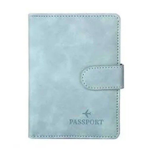DEKAXID - Funda de cuero para pasaporte, impermeable, para viaje, tarjetero, bonita funda para pasaporte con hebilla para mujer y hombre