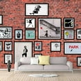 thumbnail image 2 of IDEA4WALL 6pcs Banksy Style Collage Peel and Stick Wallpaper Removable Wall Murals Large Wall Stickers for Home Decoration, 100"x24", 2 of 4