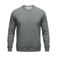 thumbnail image 5 of Leidass Mens Oversized Crewneck Fleece Sweatshirt Long Sleeve Pullover Fall Winter Casual Work Top Gray S, 5 of 7
