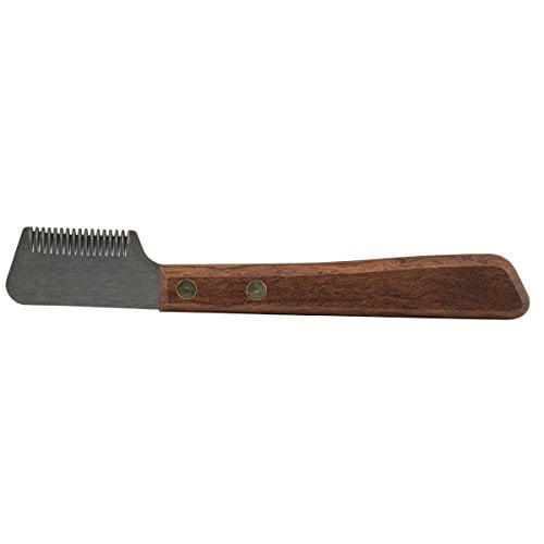 Left Hand Dog Grooming Coat Stripping Knife Stripper Trimmer Tool Wooded Handle (18 Tooth Coarse)