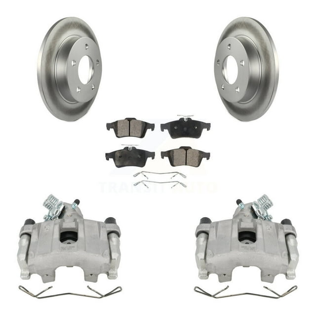 Transit Auto Rear Disc Brake Caliper Coated Rotors and Ceramic Pads Kit for Car Mazda 3 Sport KCG-100218T