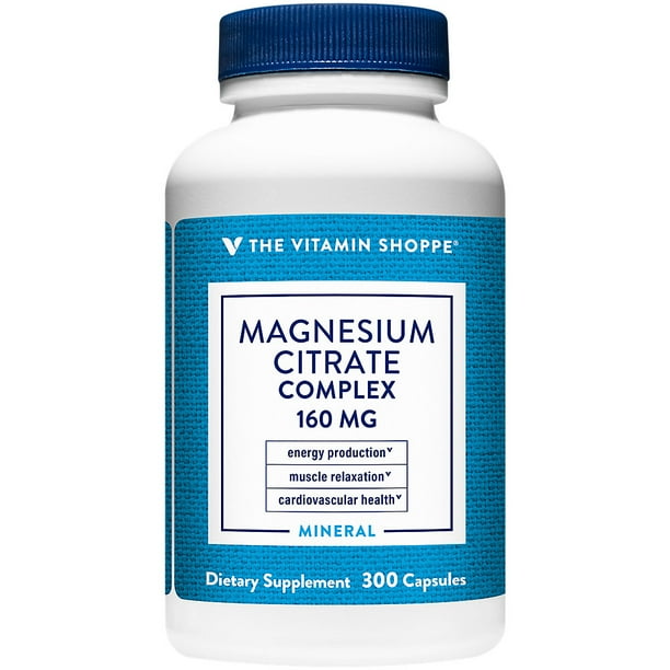 The Vitamin Shoppe Magnesium Citrate Complex 160MG, Mineral Supplement
