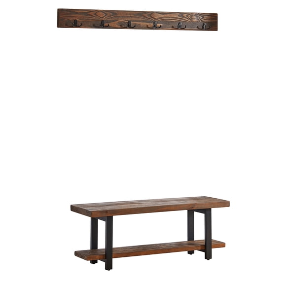 Alaterre 12 Hook Natural Coat Hooks with Bench, 1 Count, 75 lb Limit