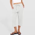 thumbnail image 7 of 2026 Summer Wide Leg Capri Pants for Women Drawstring Elastic Waist Casual Cropped Trousers with Pockets White XXL, 7 of 7