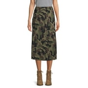 Scoop Midi Slip Skirt Camo Print Women's