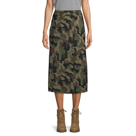 Scoop Midi Slip Skirt Camo Print Women's