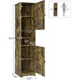thumbnail image 3 of Tall Bathroom Cabinet, Storage Cabinet with 2 Doors & 2 Open Storage Compartments, Adjustable Shelf, for Bathrooms, Kitchens, Entrances, or Bedrooms（White）, 3 of 12