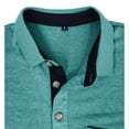 thumbnail image 5 of Men's Casual Polo Shirts Classic Button Basic Long Sleeve Shirt Solid Color Cotton Tees Stylish Tops Work Vintage Beach Vacation Shirts, 5 of 5