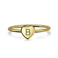 thumbnail image 2 of Bling Jewelry Womens Tiny Minimalist Silver Ring Heart Shape Initial Monogram Gold Plated Sterling, 2 of 5