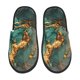 thumbnail image 1 of Fotbe Emerald Color Gold Marble Pantuflas Peludas para Mujer con Estampado, Zapatillas de Peluche, Zapatos de Invierno para Casa, Uso Interior y Exterior-Large, 1 of 8