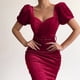 thumbnail image 5 of Vestidos Ajustados Para Mujer Vestido Envolvente Moda Casual Erógeno Cuello en V Sólido Manga Corta Vestido de Fiesta Con Cinturón Odeerbi ODB187543, 5 of 9