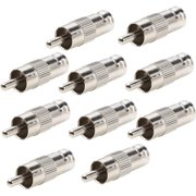 UHPPOTE BNC Female Plug to AV RCA Male Jack Adapter Plug Coax Connector Coupler (Pack of 10)