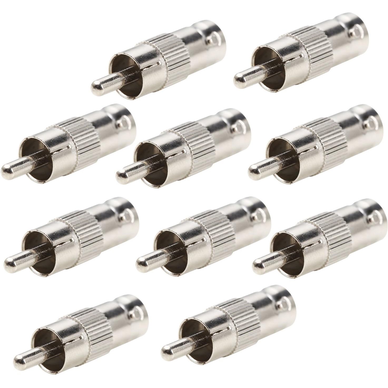 UHPPOTE BNC Female Plug to AV RCA Male Jack Adapter Plug Coax Connector Coupler (Pack of 10)