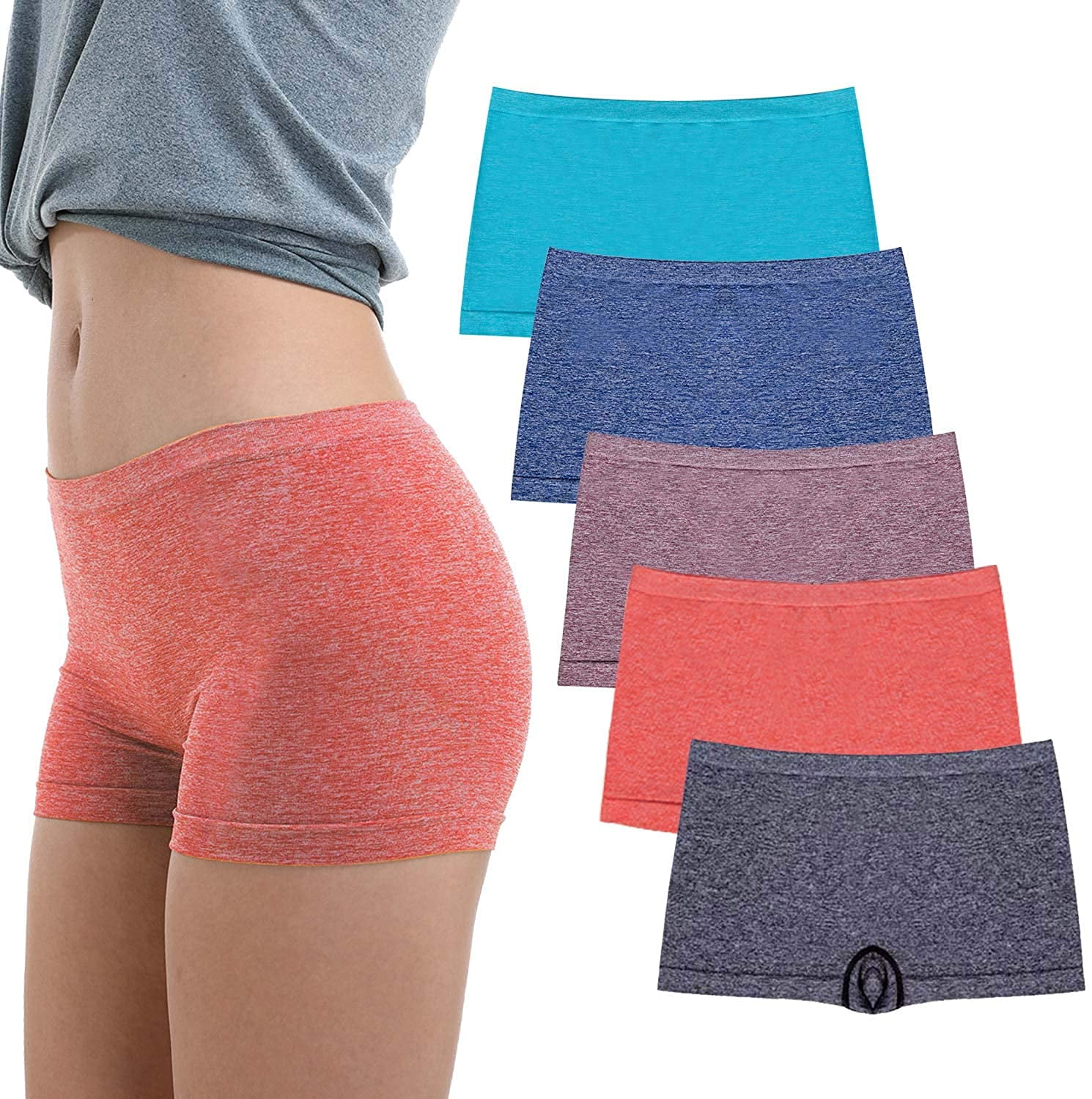 Women's Boyshorts Panties Seamless Underwear Stretch Light Weight Essential Boxer Brief Panty 5