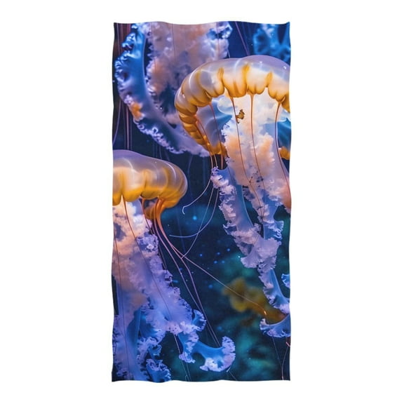 Beautiful Jellyfish Beach Towel Oversized 74"x37" Pool Towels Soft Absorbent Extra Large Quick Drying for Bathroom
