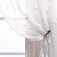 thumbnail image 4 of CUH 1pc Slot Top Sheer Short Window Door Curtain Tulle Half Window Drape Voile Cafe Tier Kitchen Valance Bathroom Scarf White W:35"x L:24", 4 of 6