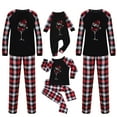 thumbnail image 5 of Odeerbi Christmas Pajamas for Family Holiday Plaid Long Sleeve Family Christmas Pajamas Matching Sets Mom Print Parent-child Suit Two-Piece Sleepwear Xmas Family Matching PJs Set Black, 5 of 5