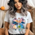 thumbnail image 2 of Beach Bow Shirt – The Beach Is My Happy Place Sunset Graphic Tee, Forest Green, Size 5XL, 2 of 6