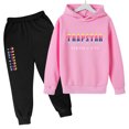 thumbnail image 1 of Trapstar Ensembles de Chandails à Capuchon pour Enfants Manches Longues Chandails Graphiques pour Garçons Filles Chandails Amples de Rue Trapstar Chandails + Pantalons de Survêtement Ensemble de 2 Chandails Classiques (Rose, 130), 1 of 4