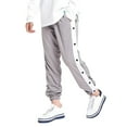thumbnail image 2 of Kids Boys Side Split Press Button Pants Sweatpants Sport Basketball School Trousers with Pockets Jogging Pants, 2 of 3