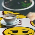 thumbnail image 3 of Ambesonne Emoji Fitted Round Tablecloth, Glitch Writings Funny Faces, 36"- 40" Diameter, Mustard White, 3 of 5