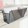 thumbnail image 4 of Iron Storage Basket Organizer with Mount, Bedside Caddy Holder for Phone Tablet Book Magazine, Modern Metal Organizer Pocket for Bed Rail, Dorm, Travel, Home, 4 of 6