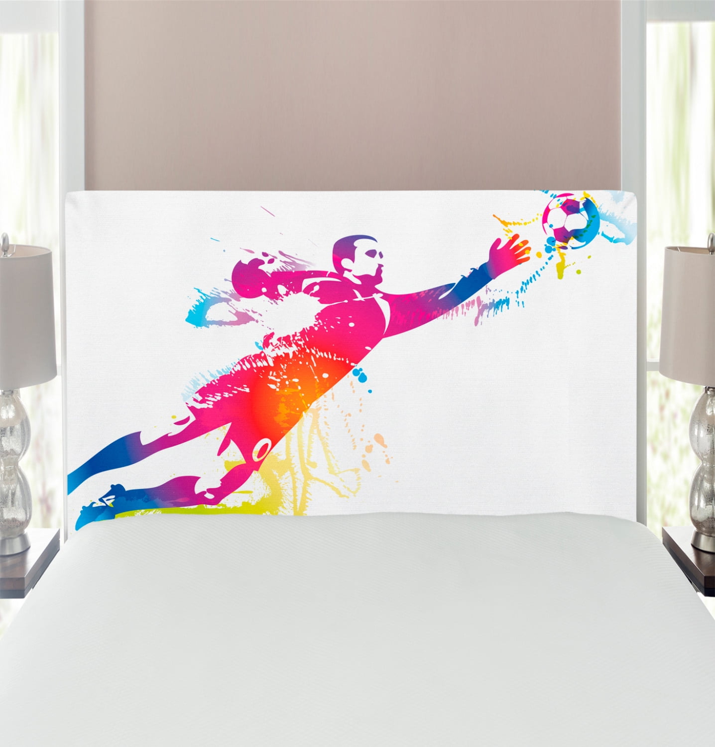 Soccer Headboard, Goalkeeper Catches the Ball Goal Star Training