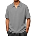thumbnail image 2 of VgaVtl Short Sleeve Polo for Men Knit Summer Collared Relaxed Fit Casual Soft Plain Tops for Men Business, 2 of 9