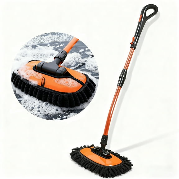 Couradic Car Wash Mop Kit - Car Cleaning Mop with Long Handle Stainless Steel Pole