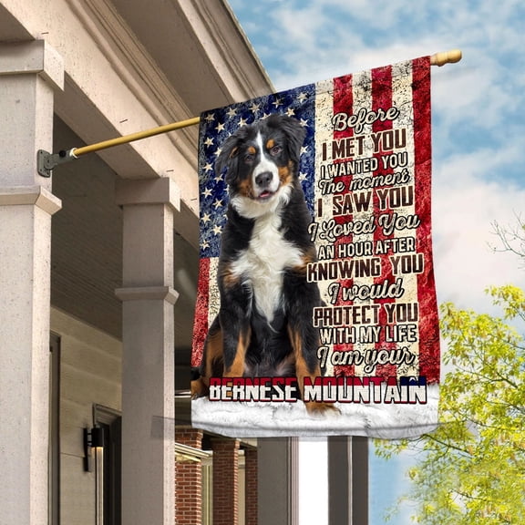 American Flag I Am Your Bernese Mountain Dog Flag Proud House Flag, Double-Sided Decorative Outdoor Flag, Patriotic Polyester Yard Flag 29.5 x 39.5 in