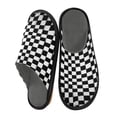 thumbnail image 2 of IAUYY Memory Foam House Slippers Suitable for Both Men and Women. Comfortable, Anti-Slip Plush Flat-Bottomed Slippers The Best Holiday Gift Black-and-white Checkered Area, 2 of 9