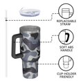 thumbnail image 2 of Camouflage 40oz Tumbler– Stainless Steel Insulated Tumbler with Handle and Straw, Large Capacity Travel Cup for Hot & Cold Drinks, 2 of 6
