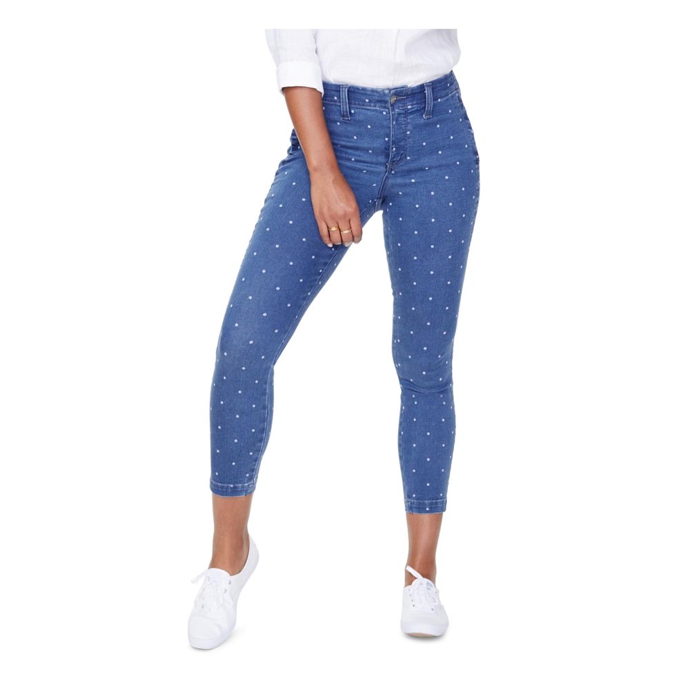 NYDJ NYDJ Womens Plus Ankle Polka Dot Skinny Jeans Blue 0 Walmart
