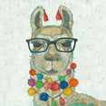 thumbnail image 2 of Zarris, Chariklia 26x26 White Modern Wood Framed Museum Art Print Titled - Llama Love with Glasses I, 2 of 4