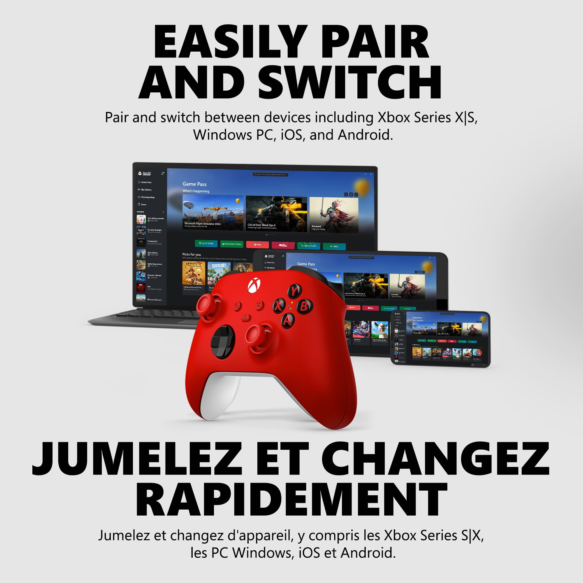 Manette sans fil Xbox - Pulse Red pour Xbox Series X|S, Xbox One et appareils Windows
