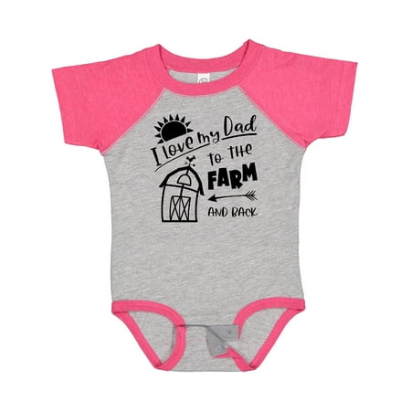 

Inktastic I Love My Dad to the Farm and Back Barn Design Gift Baby Boy or Baby Girl Bodysuit