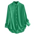 thumbnail image 3 of Tops de mujer Camisa de manga larga de un solo pecho Tops Blusa de camisa de solapa suelta Fridja  czfsfas6412, 3 of 4
