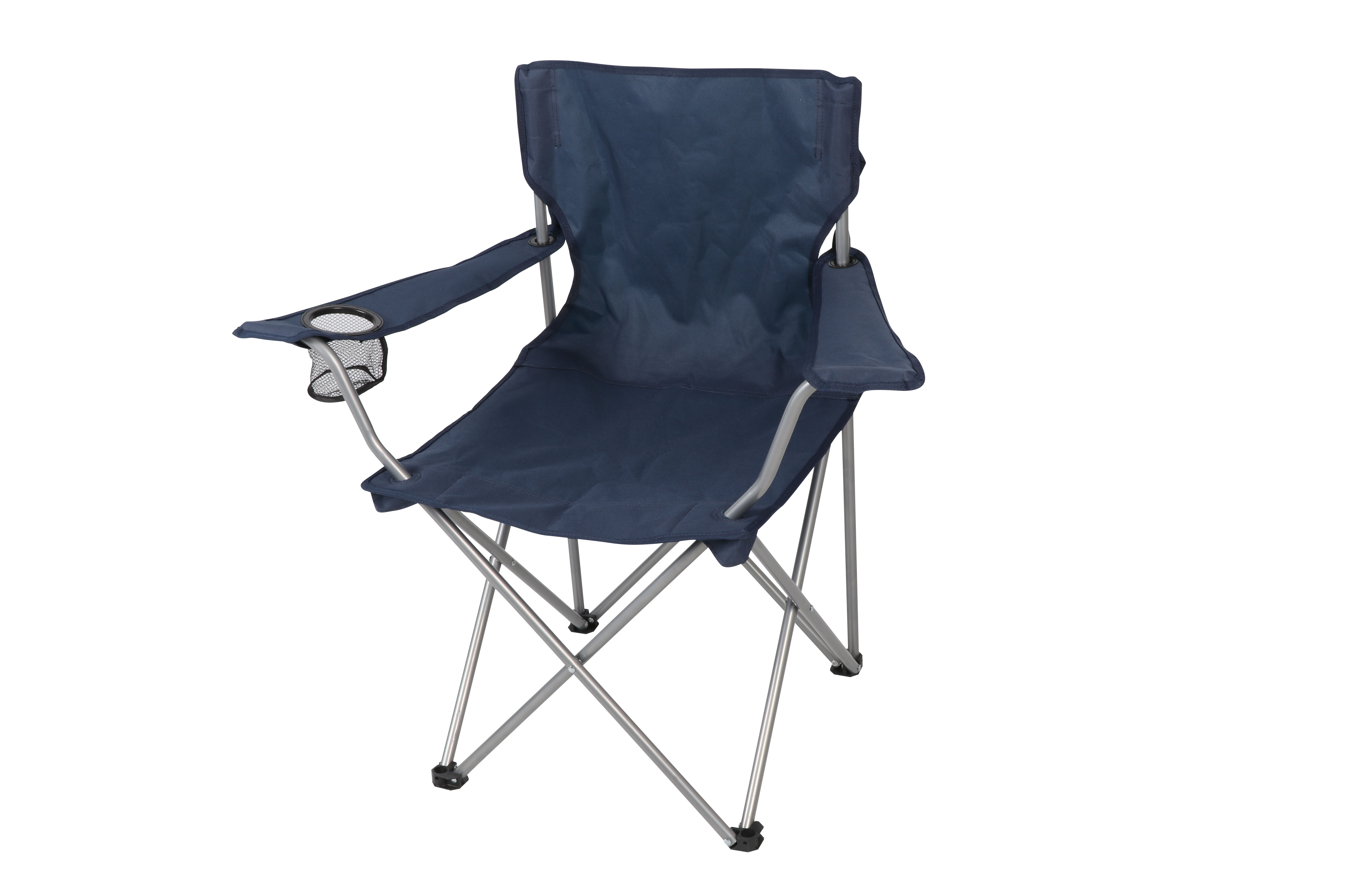 Ozark Trail Basic Quad Folding Camp Chair With Cup Holder, Blue, Adult - image 4 of 14