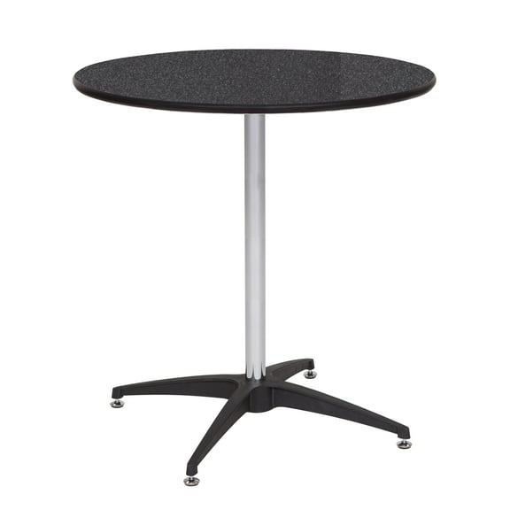 PRE Brand Modern Wood and Metal 30" Round Coffee Table, Black