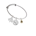 thumbnail image 2 of Delight Jewelry Goldtone Mini Rounded Paw Silvertone Let Things Go Tree Charm Bangle Bracelet, 2 of 4