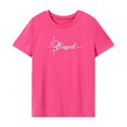 thumbnail image 2 of Camiseta básica para mujer, ropa con cuello redondo, camisetas de verano para vacaciones en el trabajo M, 2 of 7