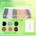 thumbnail image 3 of Wekvgz 5135pcs Pony Clay Beads 6mm DIY Bracelet Kit Clay Beads with String Portable Clay Bead Charms Multifunctional Bracelet Making Beads for Kids Adults Handmade Enthusiasts, 3 of 11