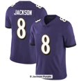thumbnail image 1 of Men's BAL Ravens Jersey No. 8#Jackson-Purple Embroidered Football Jersey—LU, 1 of 2