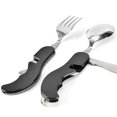 thumbnail image 1 of 4 In 1 Outdoor Camping Tableware Set Folding Stainless Steel Spoon, 1 of 2