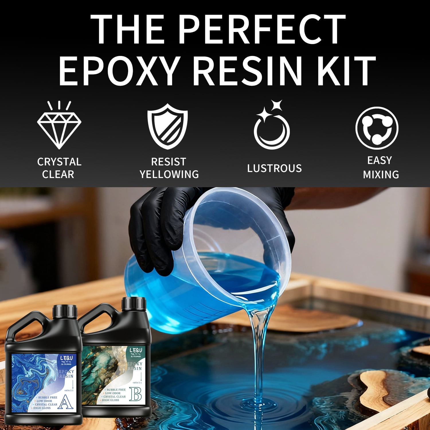 LEQU Epoxy Resin Epoxy Adhesive, 75.39OZ, 2 Pieces