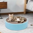 thumbnail image 2 of yotijay Round Cat Scratch Bed, Couch Bed, Replaceable Inner Core, Grinding Claw, Blue, 2 of 9
