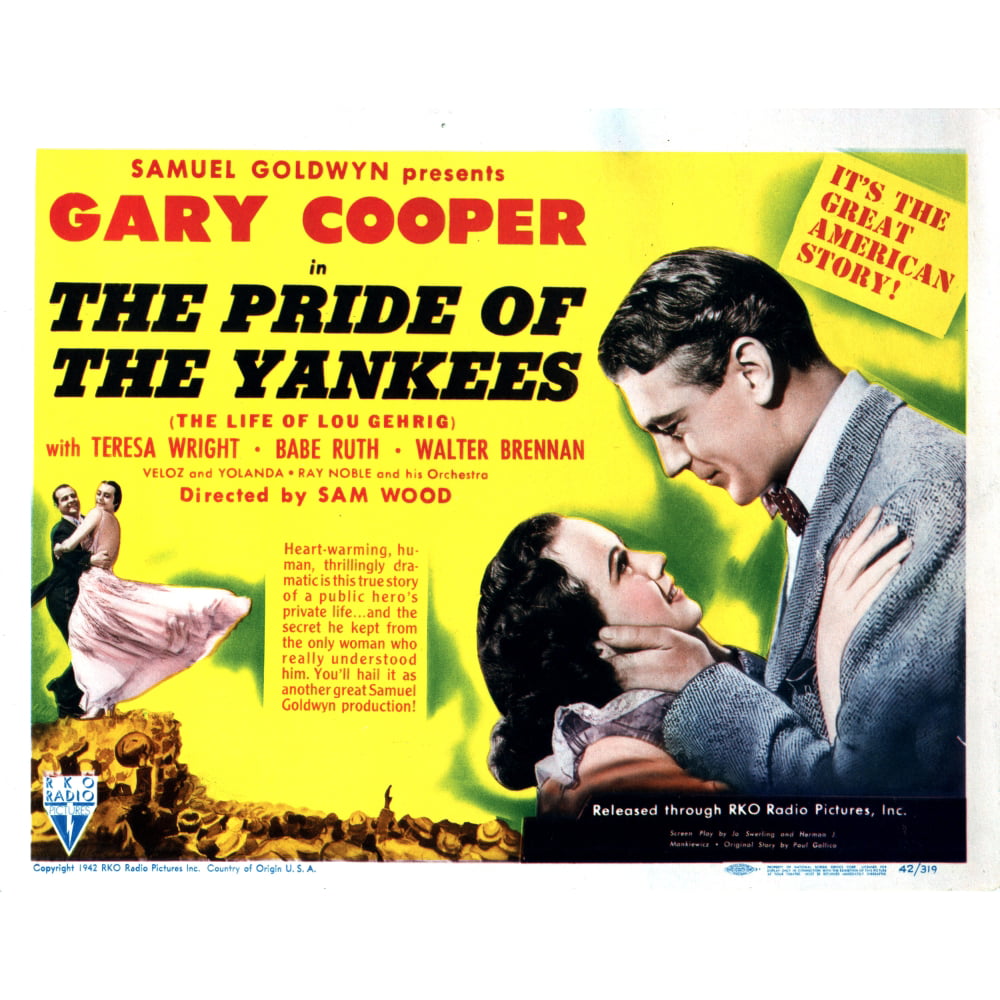 The Pride Of The Yankees Movie Poster Art 17 X 11 