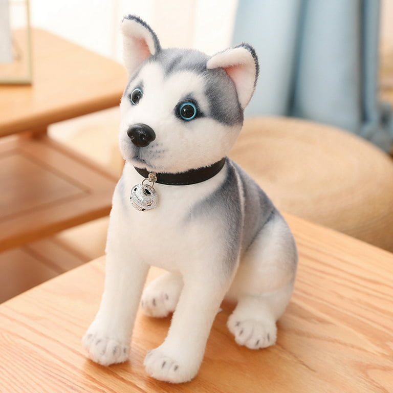 QILIN 25/30cm Puppy Stuffed Toy Lying Posture and Sitting Postures Cozy  Touch Desktop Ornament Cute Simulation Husky Dog Plush Toys Living Room  Decoration 