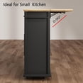 thumbnail image 5 of Senfot Kitchen Island Cart with Storage, Rolling Kitchen Island with Drop Leaf, Microwave Cart on Wheels, Table Bar Cart for Kitchen with Towel Rack for Kitchen,Dining Room, Black, 5 of 8